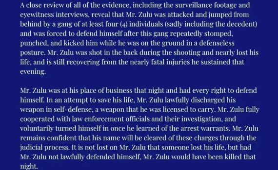 Imagine that you get attacked and shot at your place of business and before they find out who shot you and charge them. They charge you for defending yourself. #istandwithchaka #FindTheShootersAndChargeThemWithFelonyMurder Reposted from @uluz3 A statement from Gabe Banks legal counsel for Mr. Chaka Zulu. Mr. Zulu will not be commenting on this matter further and asks for privacy during this time.
