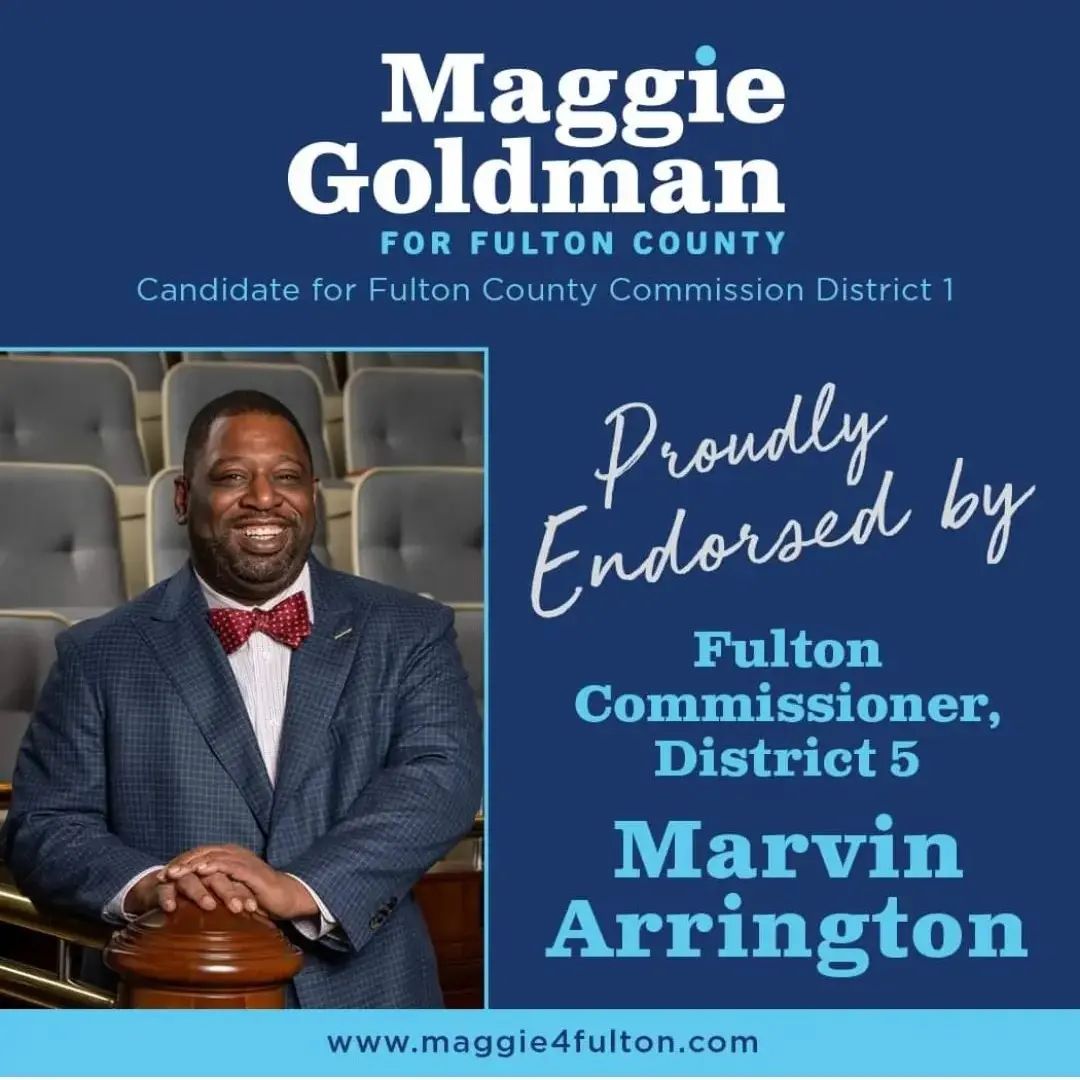My pleasure to endorse @maggie4fulton for Fulton County Commissiin District 1. Maggie Goldman