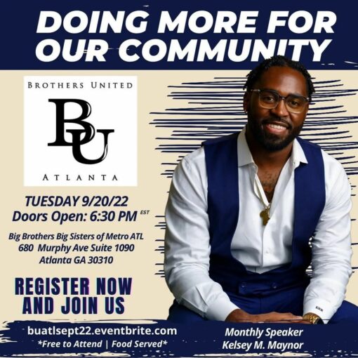 Reposted from @qparker112 #Repost @brothersunitedatl ・・・ Register today for our next @brothersunitedatl September meeting as we discuss doing more for our community. About Our Speaker: @kelseymaynor is an Entrepreneur, Author and Small Business Advocate. Kelsey is most known for his career in the hospitality industry in Atlanta, where he has helped open and manage some of the hottest restaurants, lounges, and clubs; Cafe Circa, Atlanta Breakfast Club, Le Petit Marche to name a few. Click the link in our bio section to complete registration. Share the link with as many brothers that need to attend. See you Tonight