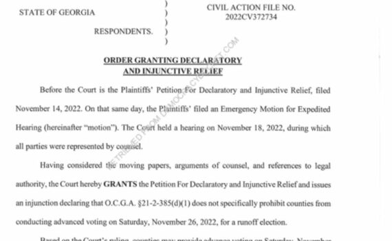 Breaking News Judge grants order allowing Saturday voting in Georgia. #VoteEarly #VoteWarnock #gapol #gapolitics Without words a man can't think. We want a Senator that can think. We want a Senator that can speak. We want Reverend Senator @raphaelwarnock.