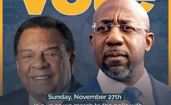 Join us as we march to the Polls with Reverend Senator @raphaelwarnock and @andrewyoungfoundation Sunday November 27th 1230pm