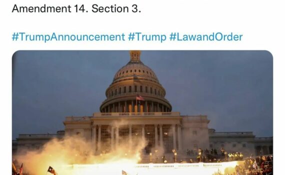 Reposted from @attorneygriggs US Constitution. Amendment 14. Section 3. 🇺🇸 No person shall be a President or hold any office, civil or military, under the United States, shall have engaged in insurrection or rebellion against the same, or given aid or comfort to the enemies thereof. #TrumpAnnouncement #Trump #Enough #Jan6th #insurrecution