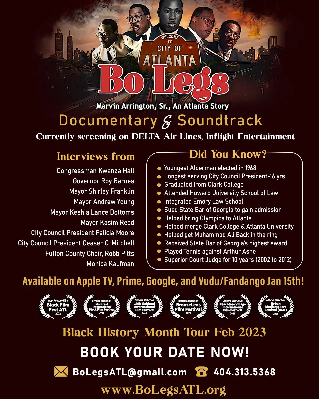 Book your dates now for our Black History Month Tour. Dates are filling up fast. Www.BoLegsATL.com