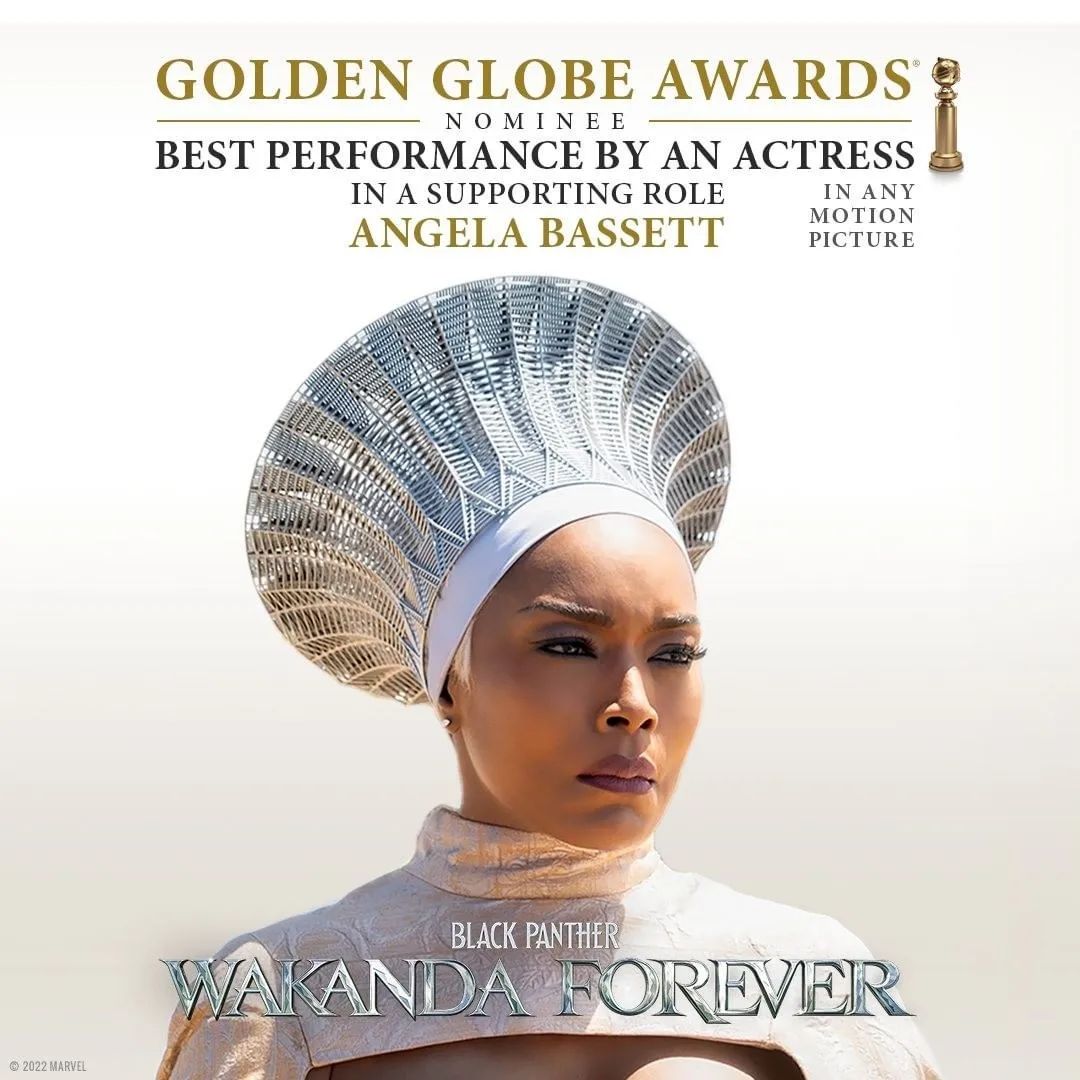 Congratulations to Angela Bassett on her Golden Globe Nomination for Best Supporting Actress in a Motion Picture! @marvelstudios #WakandaForever #GoldenGlobes #AngelaBassett
