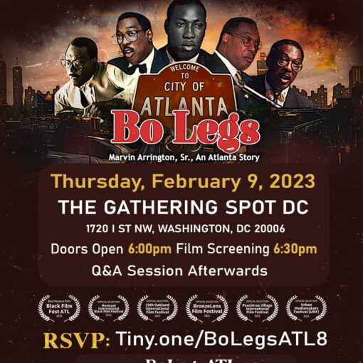 Get tickets for the Bo Legs Screening on Feb. 9 at The Gathering Spot DC! Doors open at 6:00pm. Screening starts at 6:30pm. Get tickets: https://tiny.one/BoLegsATL8 Learn more about the documentary, see behind the scenes footage, and discover new history highlights at BoLegsATL.com . @urbanfilmreview @marvinarringtonjr @docujourney_productions @cutclosefilms @shoot2films @ricmathis #BlackHistoryMonth #OldAtlanta #WashingtonDC #DC @bolegsatl #BoLegs #BoLegsFilm #MarvinArringtonSr #Legacy #ATL #Atlanta #History #BlackHistory #Cinema #BlackCinema #Feature #Featured #FilmCommunity #FilmEdit #Film #Director #Georgia #Feature #IndieFilm #Documentary #Viewing #Independent #Indiefilm #Premiere #Streaming #SWATS