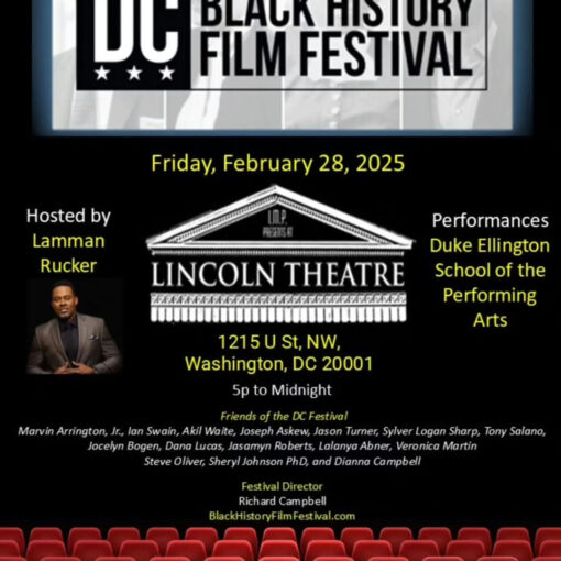 Kick off the new year with the 9th Annual DC Black History Film Festival, a celebration of cinematic excellence and cultural storytelling at The Historic Lincoln Theater on Friday, February 28, from 5 PM to midnight. Hosted by acclaimed actor Lamman Rucker, this prestigious event will feature special performances from students of the Duke Ellington School of the Arts, enhancing the festival's vibrant atmosphere. Out of 134 submissions, 11 standout films have been selected to showcase the diversity and richness of Black narratives on screen. The anticipation builds as the final film line-up is set to be announced on February 1st, marking the beginning of Black History Month. With the festival's strong community and industry support, the event promises to be an inspiring tribute to the filmmakers and the stories at the heart of Black history and culture. Be sure to secure your spot at this unforgettable event. Visit www.BlackHistoryFilmFestival.com for all the details on how to attend and become a part of this incredible celebration. They're excited to welcome film enthusiasts, cultural supporters, and anyone passionate about impactful storytelling. Join them in honoring the contributions of Black filmmakers and the vibrant history that continues to inspire. Media Credit: Marvin Arrington Jr