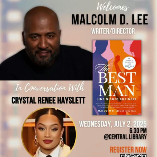 Experience an unforgettable evening with acclaimed writer/director Malcolm D. Lee as he discusses his new book, The Best Man: Unfinished Business. Join him on July 2, 2025, at 6:30 p.m. at the Central Library for an engaging conversation with Crystal Renee Hayslett. The first 100 attendees will receive a free copy of the novel. Don't miss out on this exciting event!
