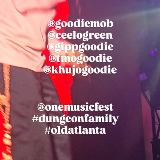 @goodiemob live from @onemusicfest @dungeonfamily @ceelogreen @gippgoodie @tmogoodie @khujogoodie @willstreetjones #dungeonfamily #goodiemob #oldatlanta #atlanta #atl #omf2025 #onemusicfest