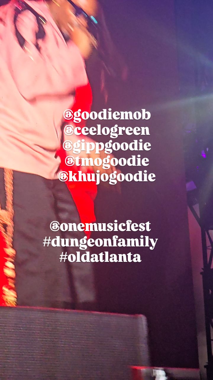 @goodiemob live from @onemusicfest @dungeonfamily @ceelogreen @gippgoodie @tmogoodie @khujogoodie @willstreetjones #dungeonfamily #goodiemob #oldatlanta #atlanta #atl #omf2025 #onemusicfest